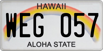 HI license plate WEG057