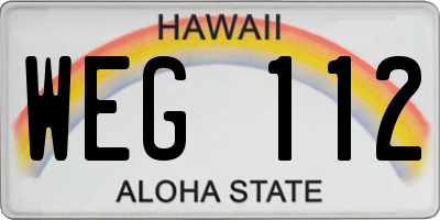 HI license plate WEG112