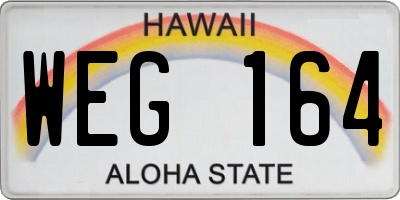 HI license plate WEG164
