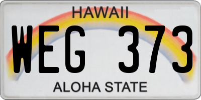 HI license plate WEG373
