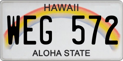 HI license plate WEG572
