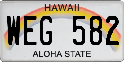 HI license plate WEG582