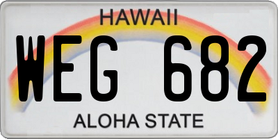 HI license plate WEG682