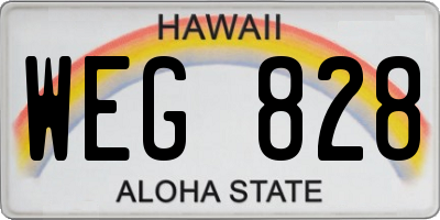 HI license plate WEG828