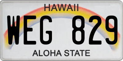 HI license plate WEG829