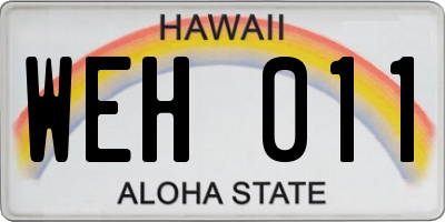 HI license plate WEH011