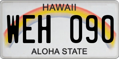 HI license plate WEH090