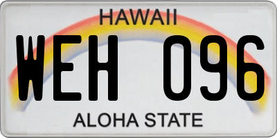HI license plate WEH096