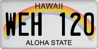 HI license plate WEH120