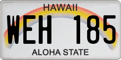 HI license plate WEH185