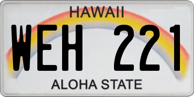 HI license plate WEH221
