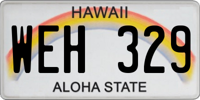 HI license plate WEH329