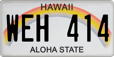 HI license plate WEH414