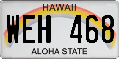 HI license plate WEH468