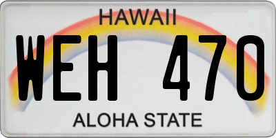 HI license plate WEH470