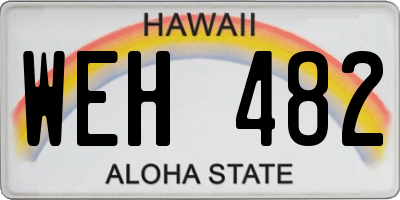 HI license plate WEH482
