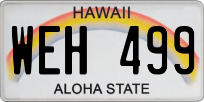HI license plate WEH499