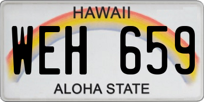 HI license plate WEH659
