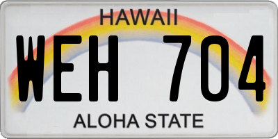HI license plate WEH704