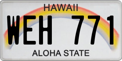 HI license plate WEH771