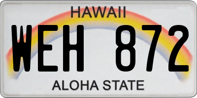 HI license plate WEH872