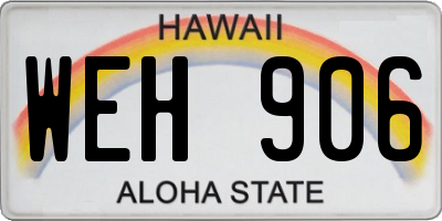 HI license plate WEH906