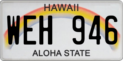 HI license plate WEH946