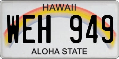 HI license plate WEH949