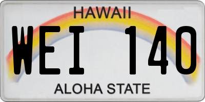 HI license plate WEI140