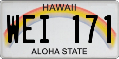 HI license plate WEI171