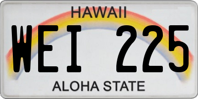 HI license plate WEI225