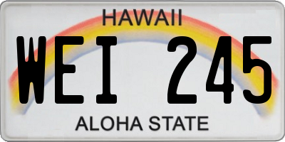 HI license plate WEI245