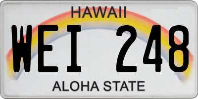 HI license plate WEI248