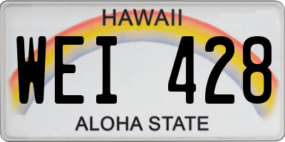 HI license plate WEI428