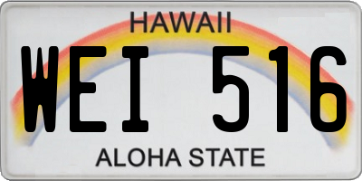 HI license plate WEI516