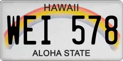 HI license plate WEI578