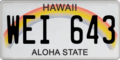 HI license plate WEI643