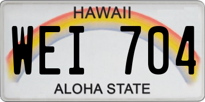 HI license plate WEI704