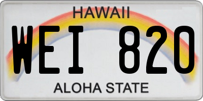 HI license plate WEI820