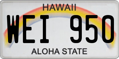 HI license plate WEI950