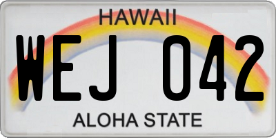 HI license plate WEJ042