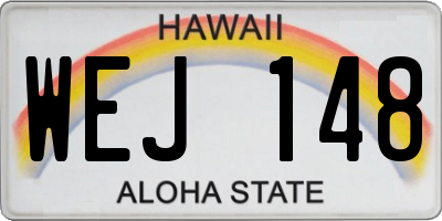 HI license plate WEJ148