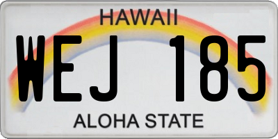 HI license plate WEJ185