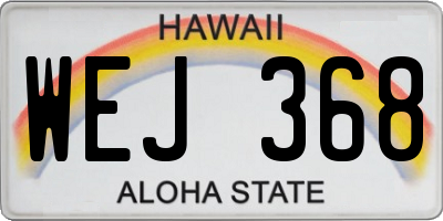 HI license plate WEJ368