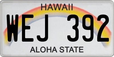HI license plate WEJ392