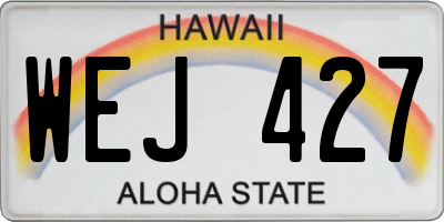 HI license plate WEJ427