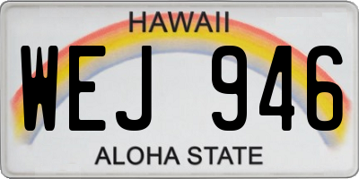 HI license plate WEJ946