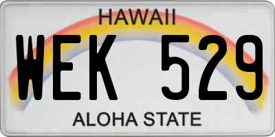 HI license plate WEK529