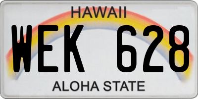 HI license plate WEK628