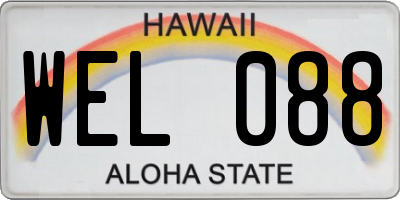 HI license plate WEL088